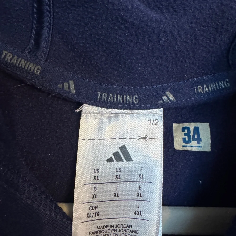 adidas Navy Training Hoodie with Gold Accents